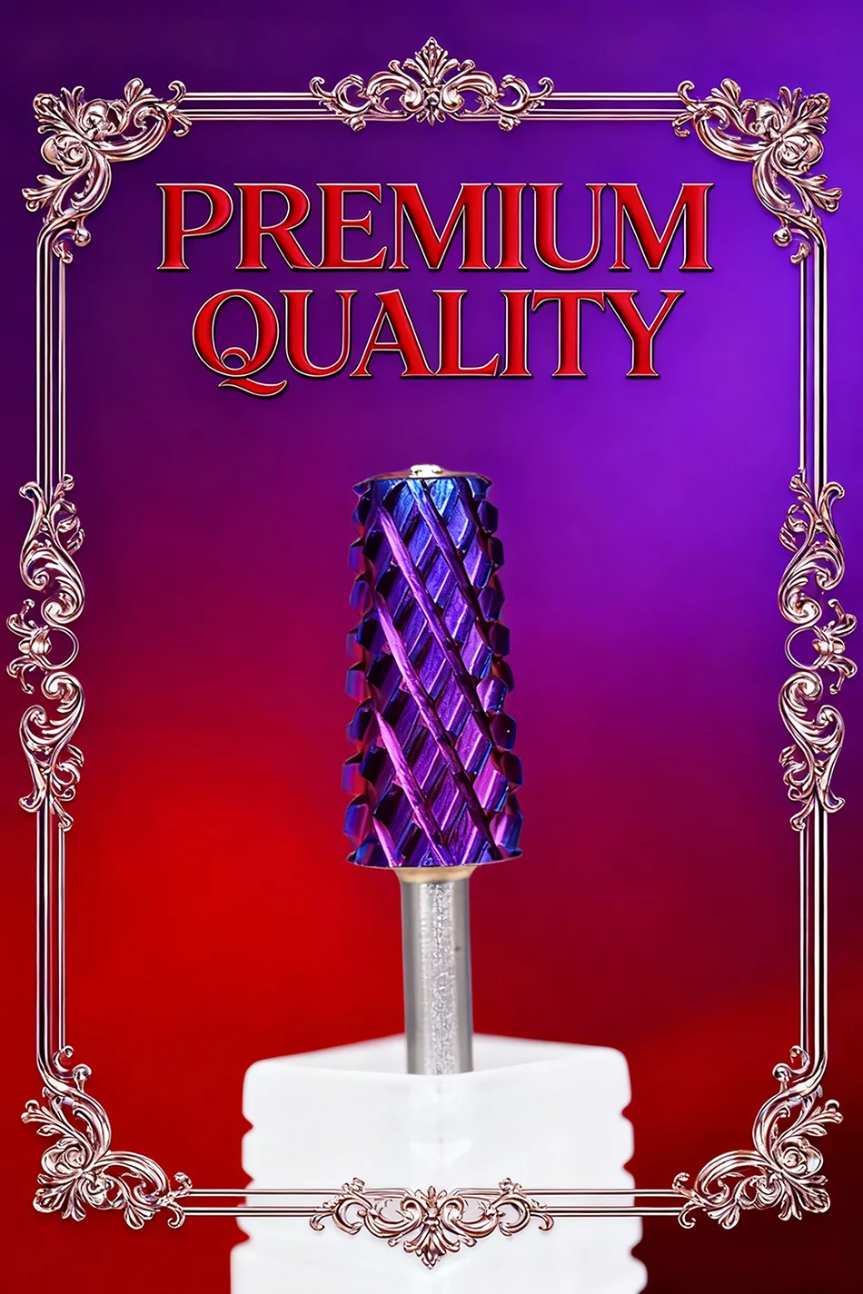 RolinStar 6.6 Safety Large Diamond Crystal Trapezium Tapered Barrel purple steel Carbide milling cutter nail drill bit