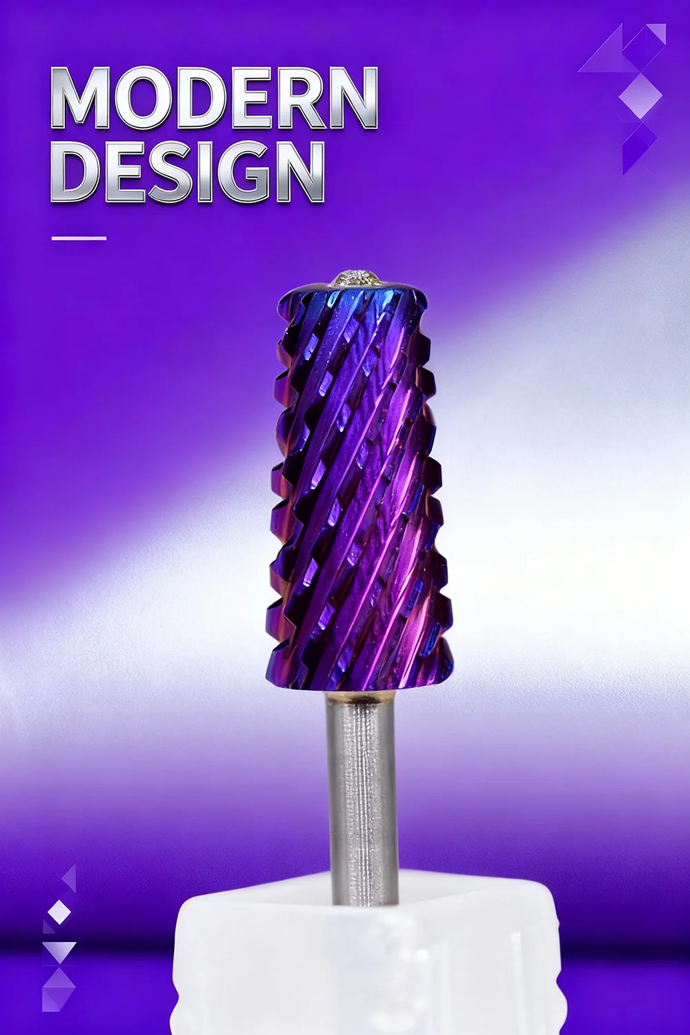 RolinStar 6.6 Safety Large Diamond Crystal Trapezium Tapered Barrel purple steel Carbide milling cutter nail drill bit