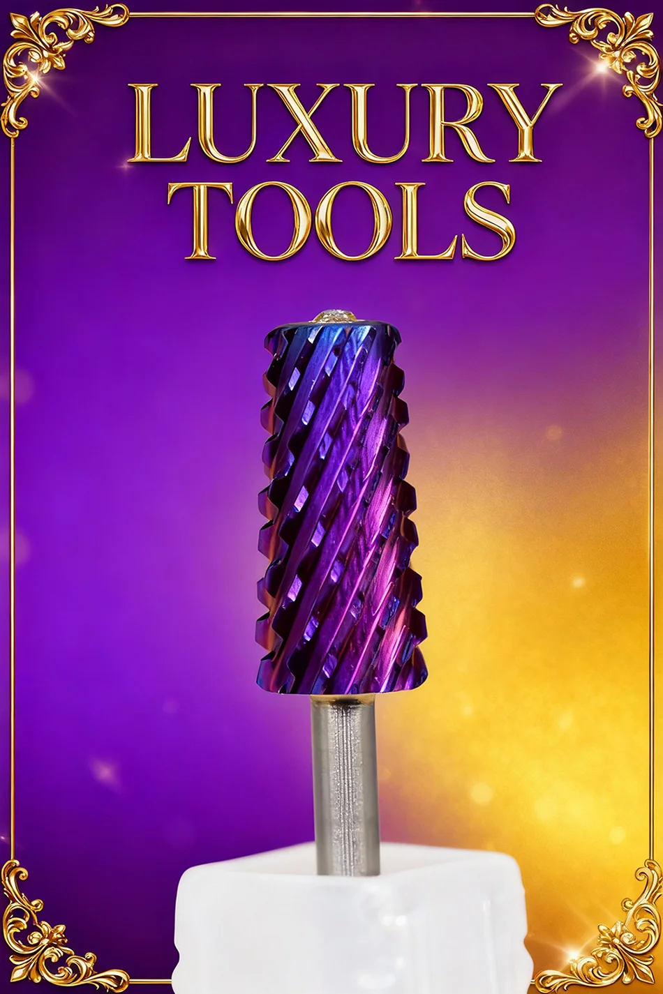 RolinStar 6.6 Safety Large Diamond Crystal Trapezium Tapered Barrel purple steel Carbide milling cutter nail drill bit