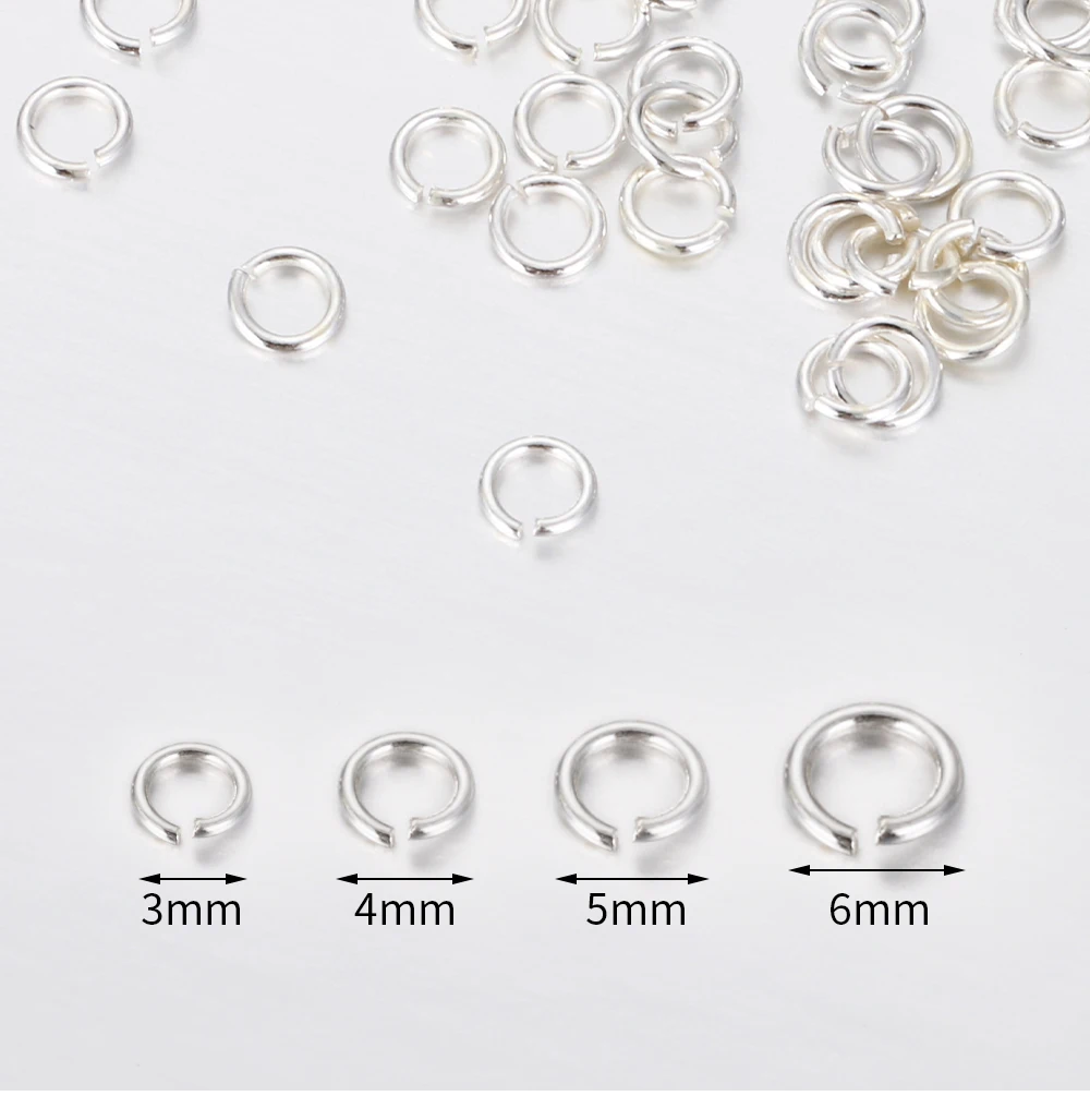 30-60pcs 925 Sterling Silver Open Jump Rings 3-6mm Split Ring Connectors for DIY Earrings Bracelet Jewelry Making Findings