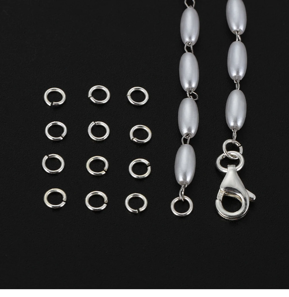 30-60pcs 925 Sterling Silver Open Jump Rings 3-6mm Split Ring Connectors for DIY Earrings Bracelet Jewelry Making Findings