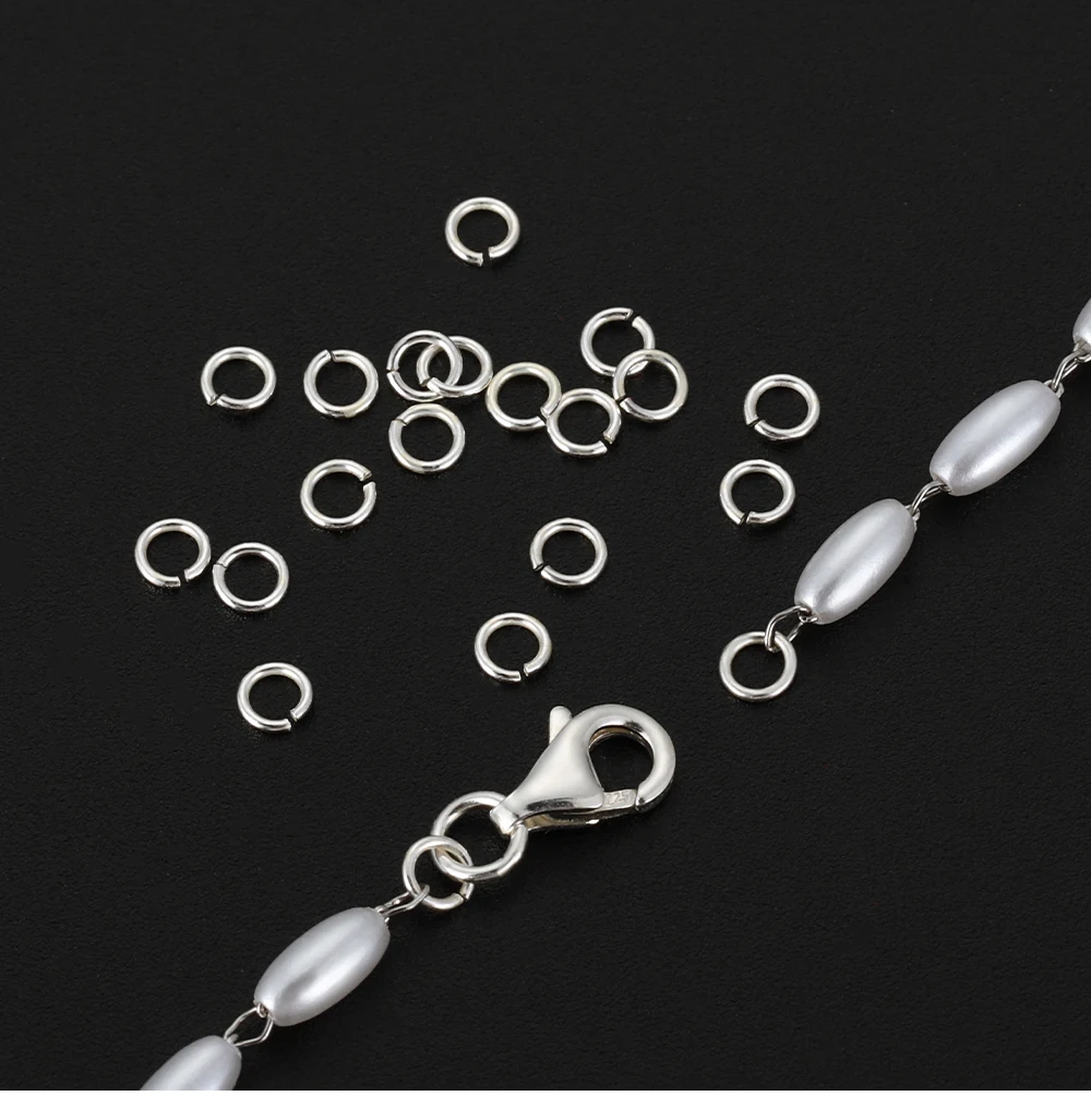 30-60pcs 925 Sterling Silver Open Jump Rings 3-6mm Split Ring Connectors for DIY Earrings Bracelet Jewelry Making Findings