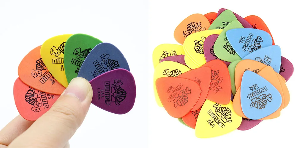 50&100 Pcs Acoustic Electric Guitar Picks Dunlop Plectrum Guitar Accessories With Box Thickness 0.5mm-1.14mm