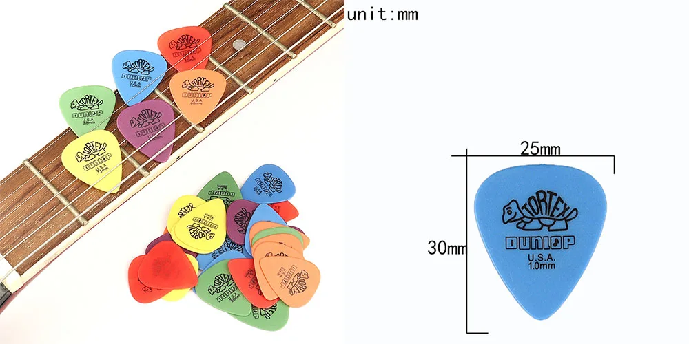 50&100 Pcs Acoustic Electric Guitar Picks Dunlop Plectrum Guitar Accessories With Box Thickness 0.5mm-1.14mm