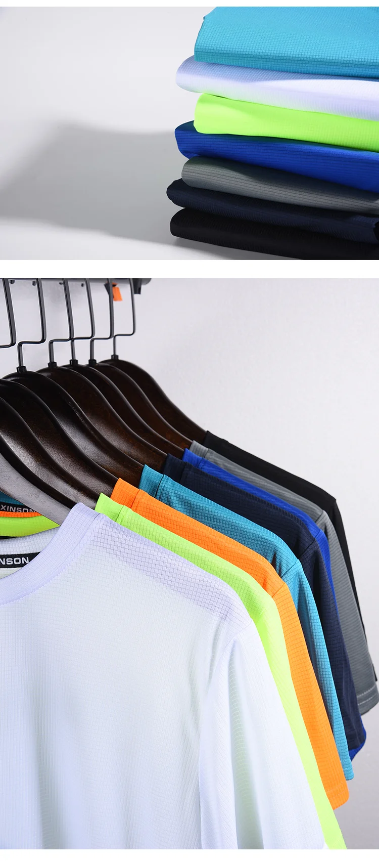 High Quality Polyester Men Running T Shirt Quick Dry Fitness Shirt Training Exercise Clothes Gym Sport Shirt Tops Lightweight