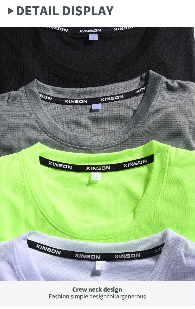 High Quality Polyester Men Running T Shirt Quick Dry Fitness Shirt Training Exercise Clothes Gym Sport Shirt Tops Lightweight