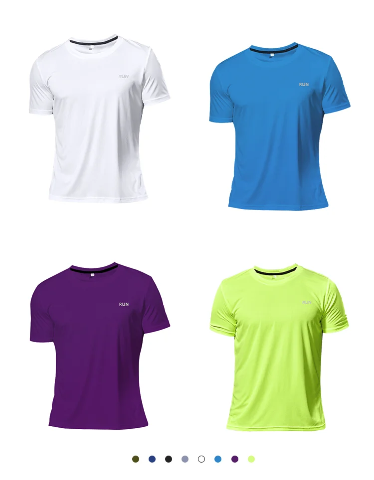 High Quality Polyester Men Running T Shirt Quick Dry Fitness Shirt Training Exercise Clothes Gym Sport Shirt Tops Lightweight