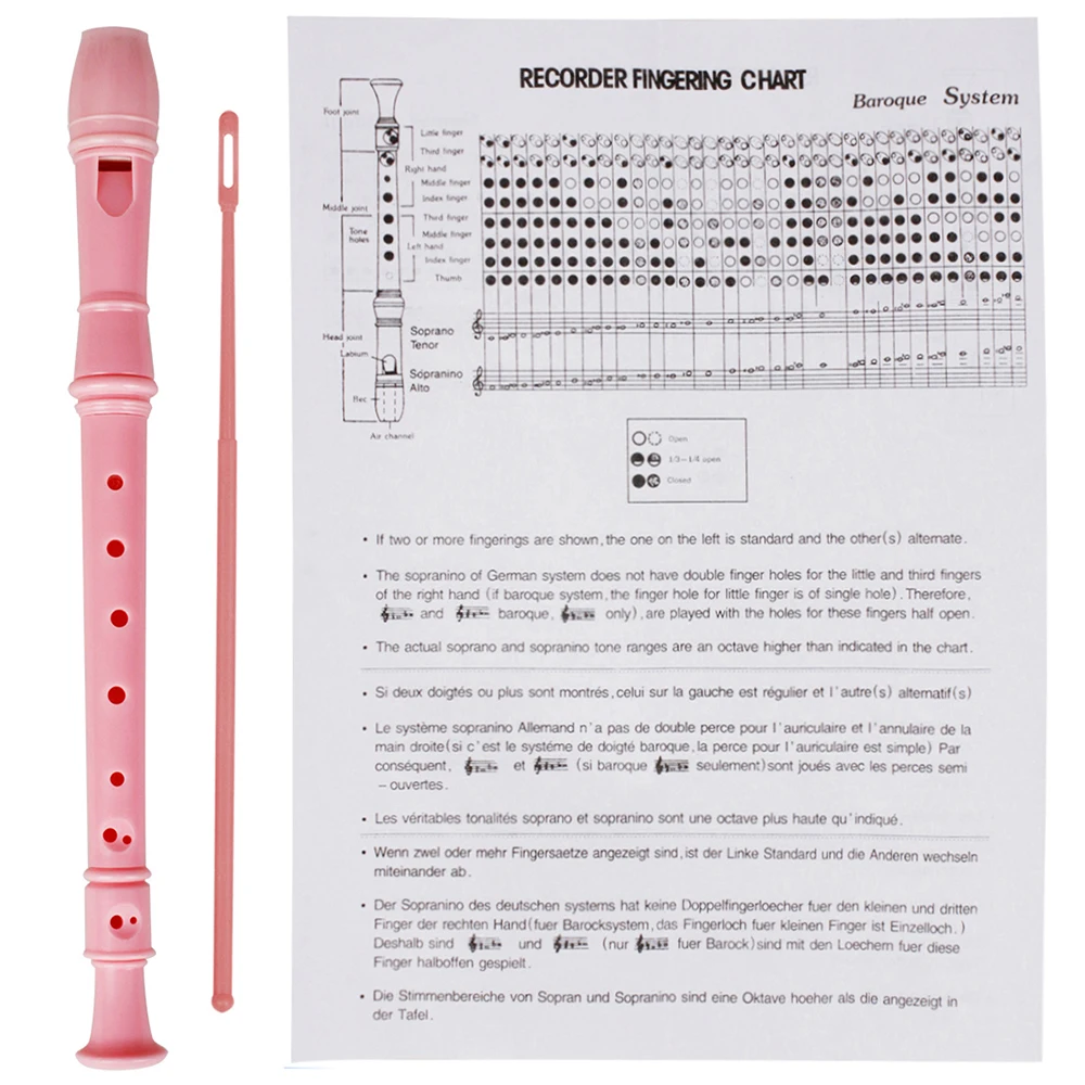 Professional Eight Hole Treble Long Flute Soprano Recorder Clarinet Food Grade ABS Non-Toxic Recorder Flute Woodwind Instruments