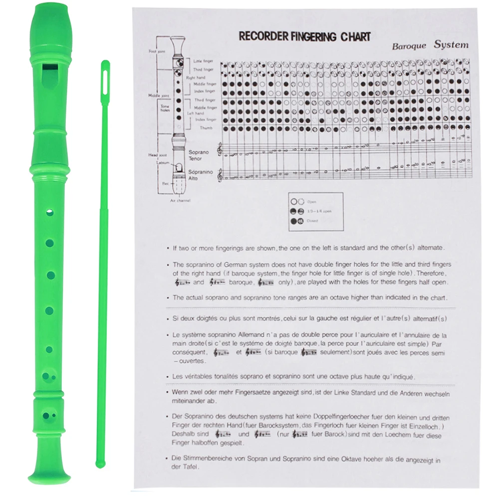 Professional Eight Hole Treble Long Flute Soprano Recorder Clarinet Food Grade ABS Non-Toxic Recorder Flute Woodwind Instruments