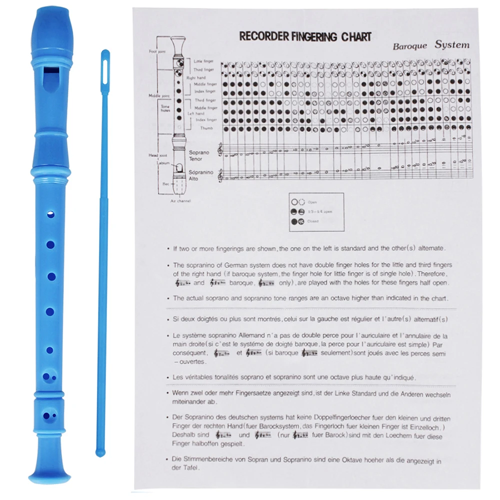 Professional Eight Hole Treble Long Flute Soprano Recorder Clarinet Food Grade ABS Non-Toxic Recorder Flute Woodwind Instruments