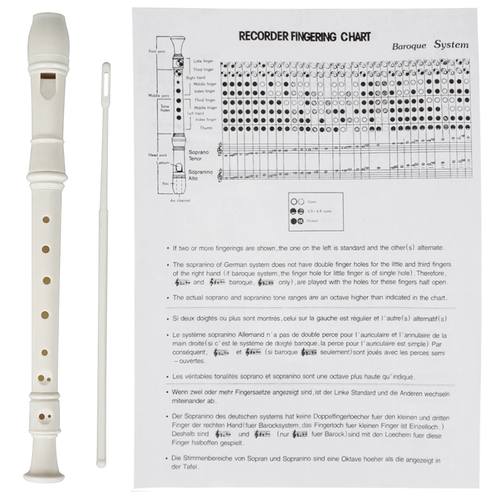 Professional Eight Hole Treble Long Flute Soprano Recorder Clarinet Food Grade ABS Non-Toxic Recorder Flute Woodwind Instruments