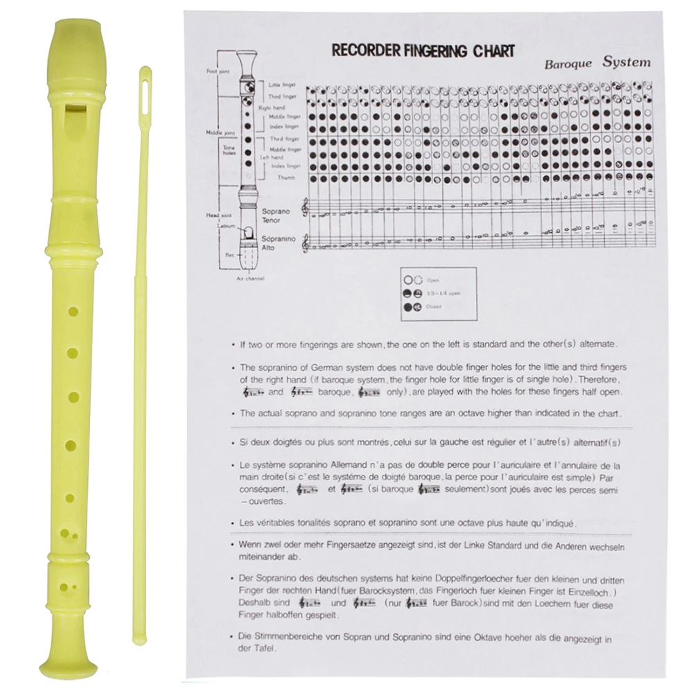 Professional Eight Hole Treble Long Flute Soprano Recorder Clarinet Food Grade ABS Non-Toxic Recorder Flute Woodwind Instruments