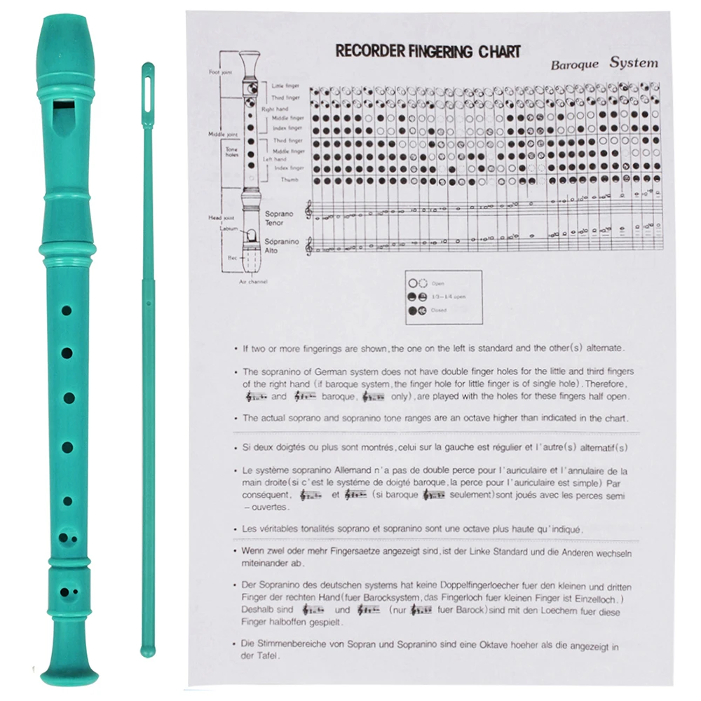 Professional Eight Hole Treble Long Flute Soprano Recorder Clarinet Food Grade ABS Non-Toxic Recorder Flute Woodwind Instruments