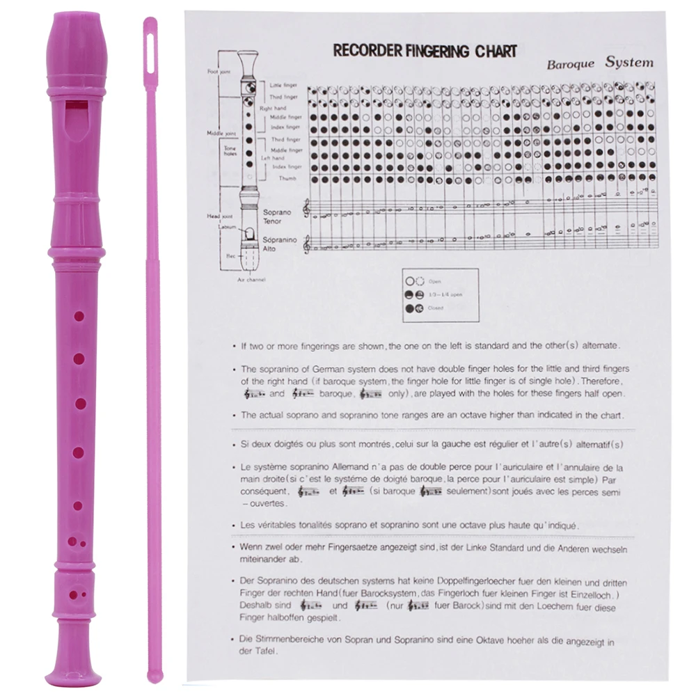 Professional Eight Hole Treble Long Flute Soprano Recorder Clarinet Food Grade ABS Non-Toxic Recorder Flute Woodwind Instruments