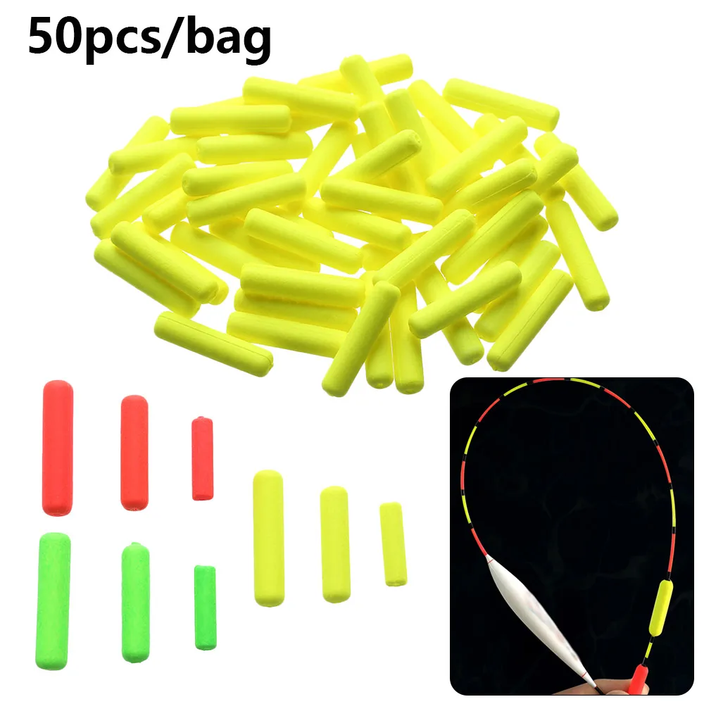 50 PCs/Bag Fishing Foam Floats Ball Oval Floats Beads Light Weight Indicator Fish Beans Fishing Floats Fishing Accessories