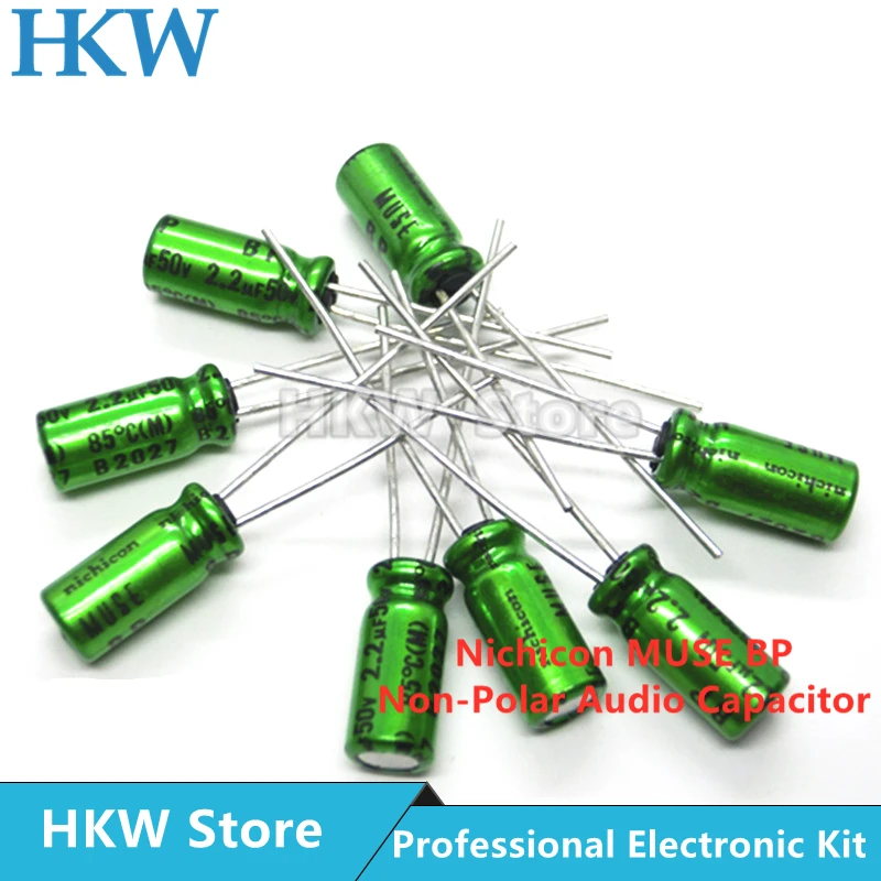 10pcs/lot Nichicon MUSE BP ES Non Polar Nonpolar Bipolar HiFi Audio Capacitor 4.7uf 10uf 22uf 47uf 100uf 16V 25V 50V Copper Feet