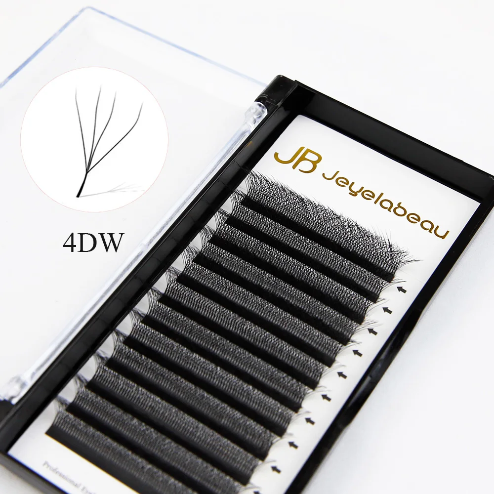 Super Soft 4D W Shape Lashes Clover Bloom Handmade Premade Volume Fans W Eyelash Extensions Natural Individual Lashes