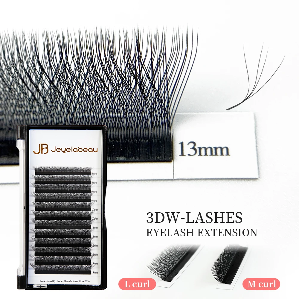 Super Soft 4D W Shape Lashes Clover Bloom Handmade Premade Volume Fans W Eyelash Extensions Natural Individual Lashes