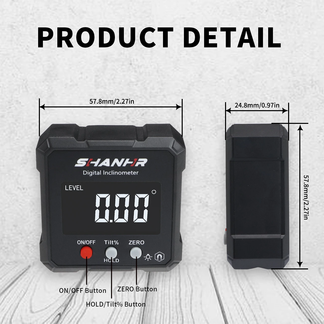 SHANHR New Angle Protractor 360 Degree Mini Electronic Digital Protractor Inclinometer Angle Finder Gauge Measurement Box