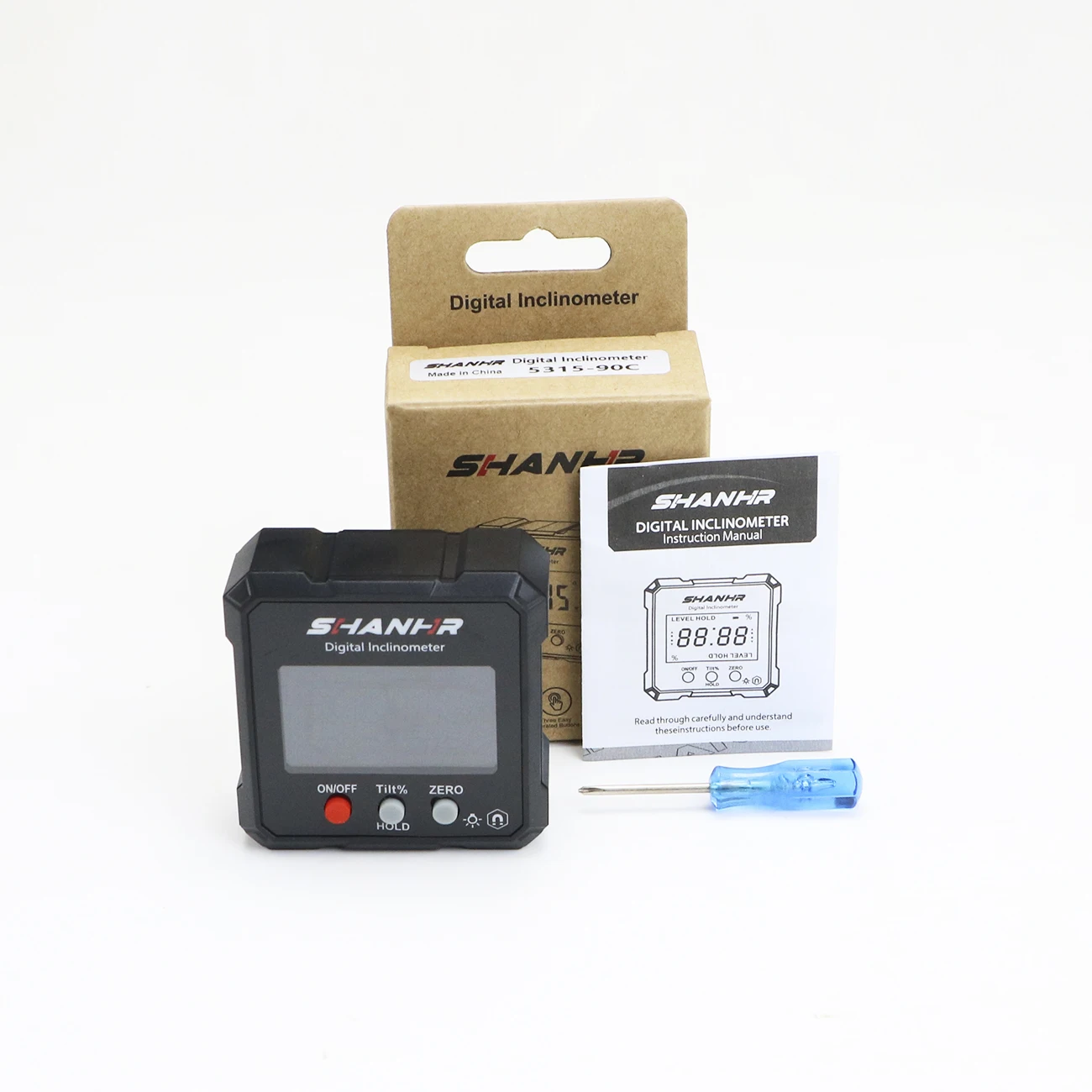 SHANHR New Angle Protractor 360 Degree Mini Electronic Digital Protractor Inclinometer Angle Finder Gauge Measurement Box