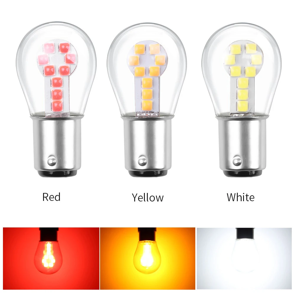 Red Amber White 1156 BA15S P21W LED 1157 BAY15D P21/5W LED Bulb R5W R10W Car Turn Signal Light S25 Auto Brake Light Lamps 12V