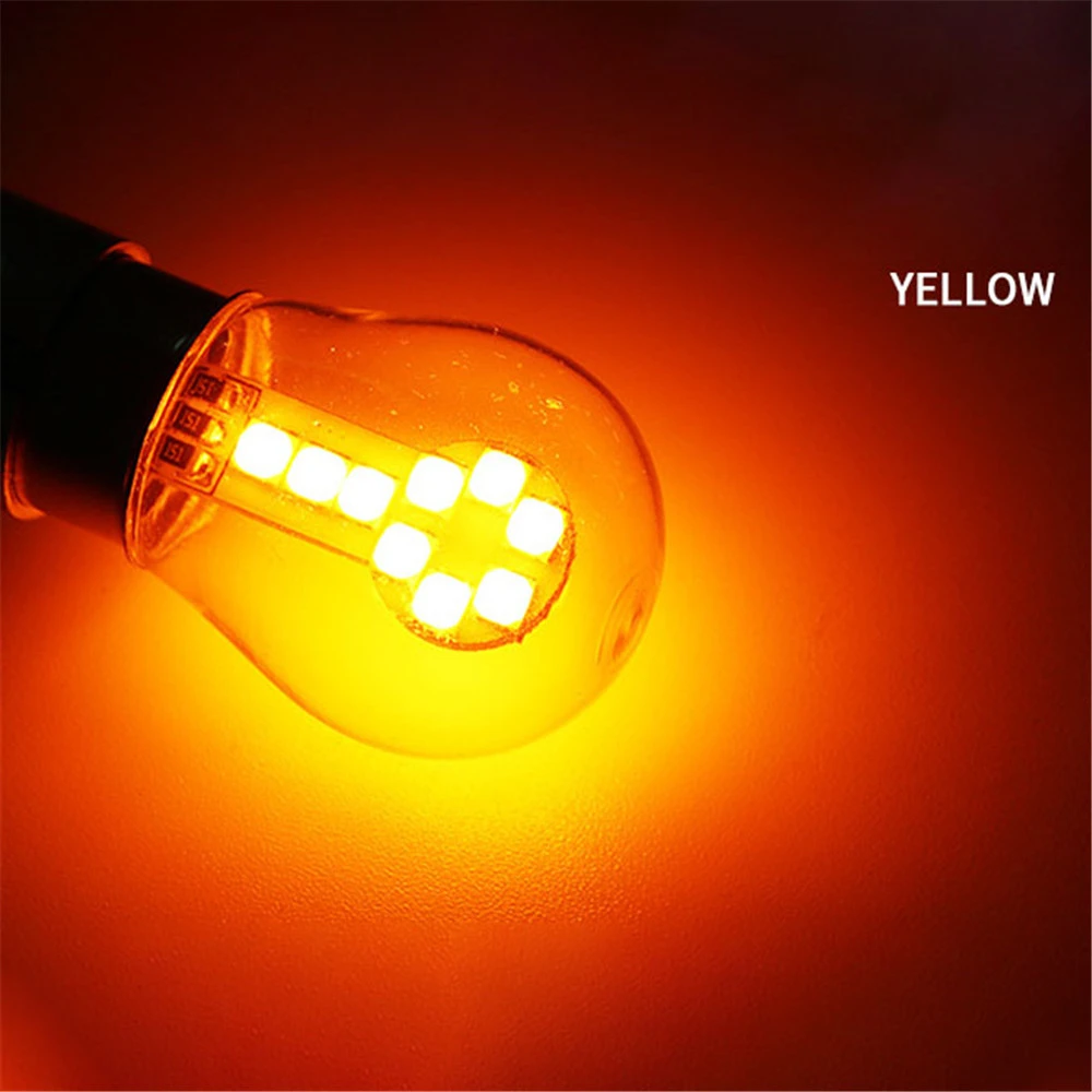 Red Amber White 1156 BA15S P21W LED 1157 BAY15D P21/5W LED Bulb R5W R10W Car Turn Signal Light S25 Auto Brake Light Lamps 12V
