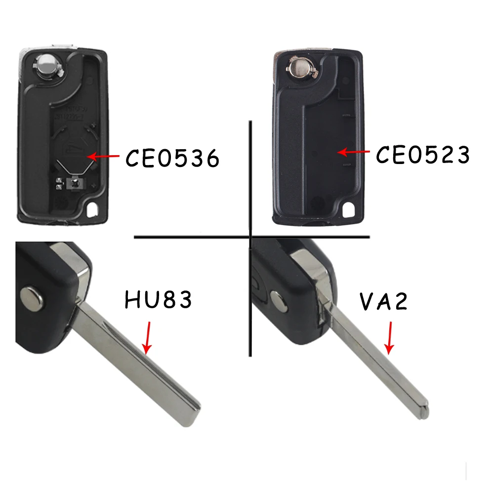 KEYYOU Remote Key Case for Peugeot 207 307 308 407 607 807 For Citroen C2 C3 C4 C5 C6 Flip Folding Car Key Shell 2/3/4 Buttons