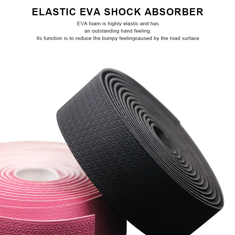 Bike Handlebar Tape Road Bicycle Anti-slip PU EVA Shock Absorption Anti-Vibration Handle Bar Tapes Soft Cycling Wrap End Plug