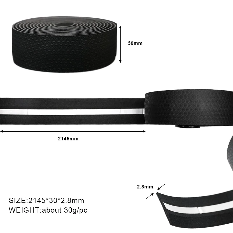 Bike Handlebar Tape Road Bicycle Anti-slip PU EVA Shock Absorption Anti-Vibration Handle Bar Tapes Soft Cycling Wrap End Plug
