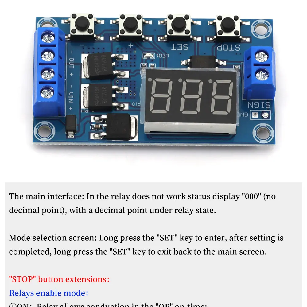 DC 5V ~ 36V Dual MOS LED Digital Time Delay Relay Trigger Cycle Timer Delay Switch Circuit Board Timing Control Module DIY
