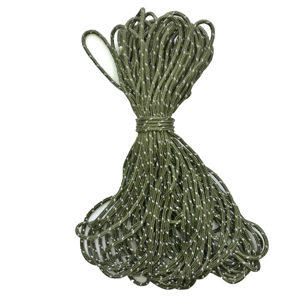 20m 2.5mm Reflective Paracord Tent Cord Rope Camping Awning Rope Runner Guy Line