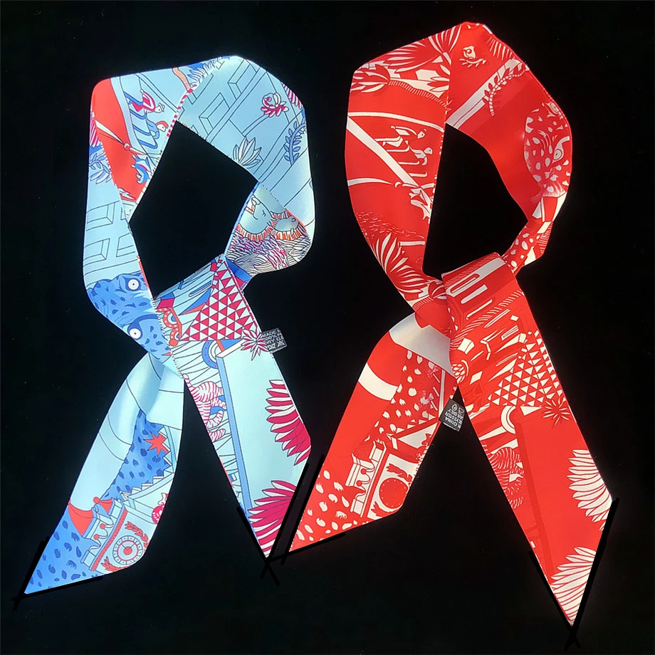 Spring Design Leopard Skinny Scarf Women Luxury Brand Horse Bag Scarves Hair Neck Silk Scarf For Ladies Foulard Headband