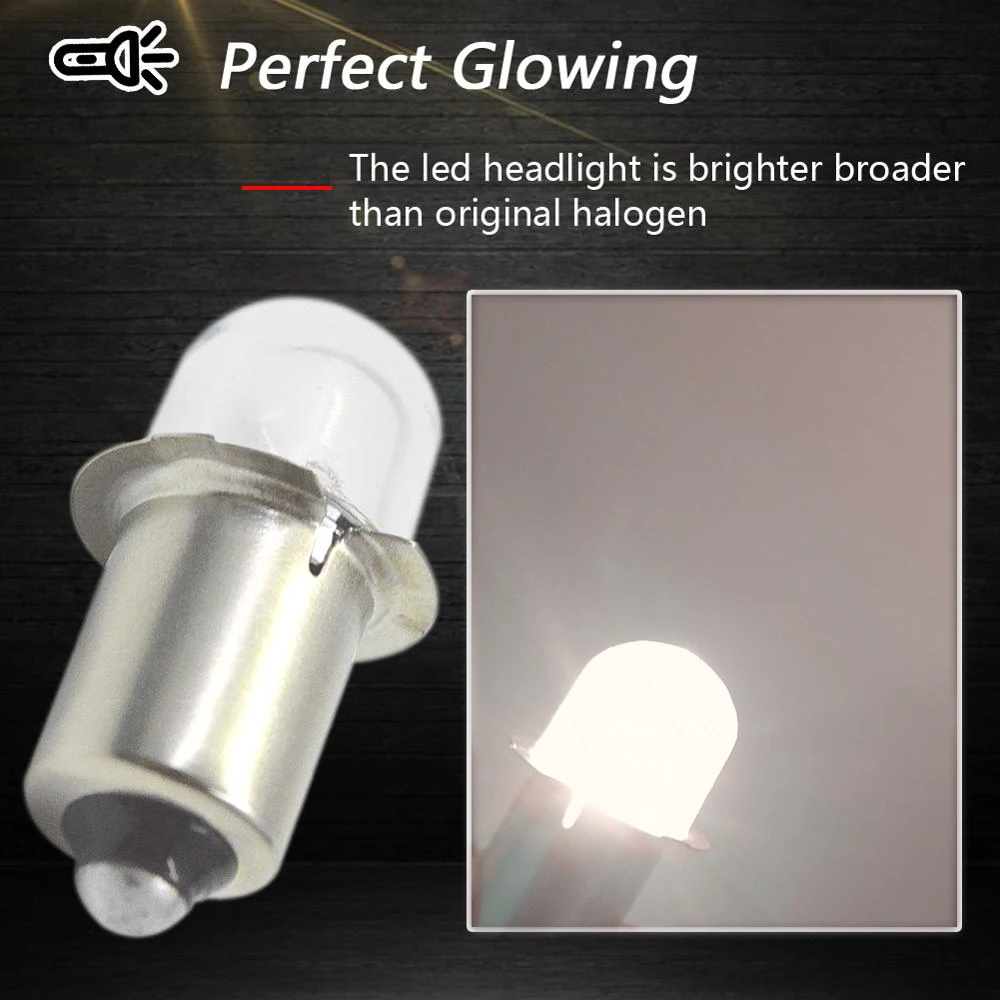 Ruiandsion P13.5S LED Bulb 6V 12V 24V Mini LED Indicator Light for Flashlight Work Light Motorcycle Instrument Lamp 3000K/6000K