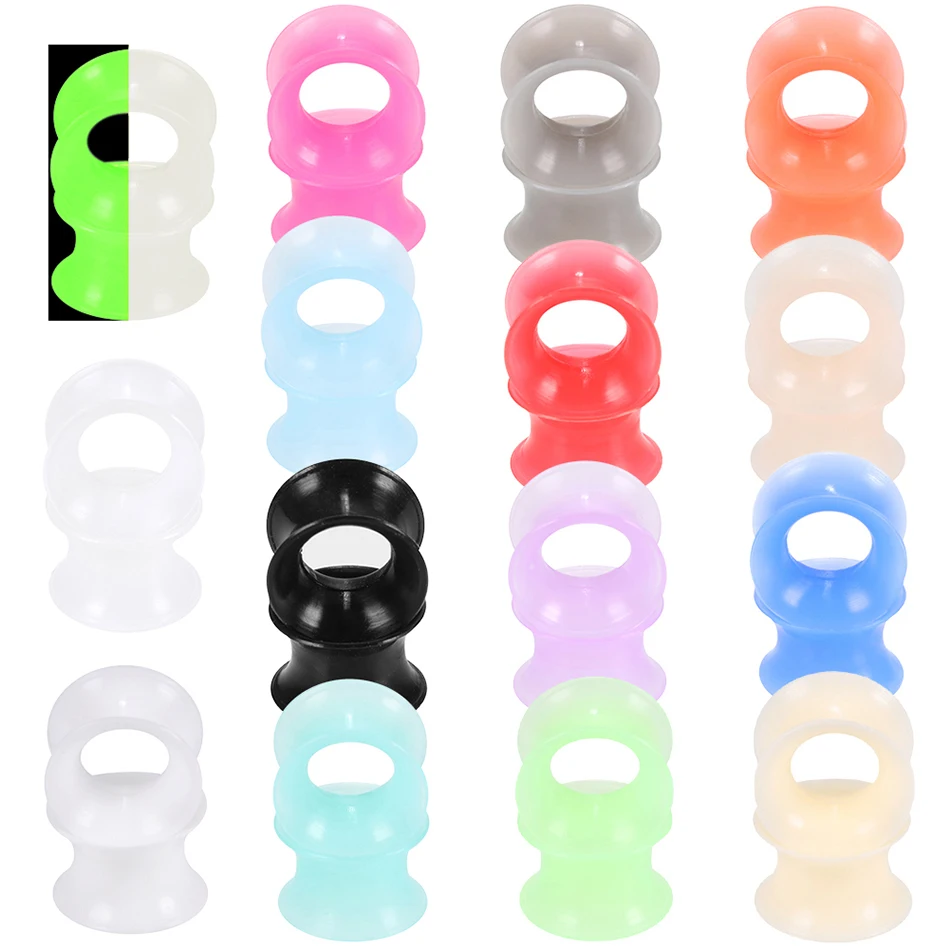 2Pcs/Lot 3-16MM Flexible Silicone Ear Plugs and Tunnels Ear Piercings Earlets Ear Stretchers Expander Ear Dilations Body Jewelry