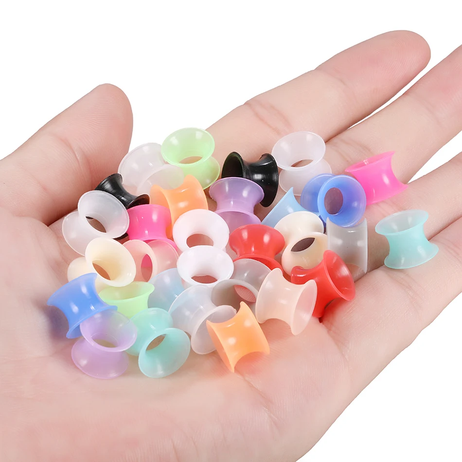2Pcs/Lot 3-16MM Flexible Silicone Ear Plugs and Tunnels Ear Piercings Earlets Ear Stretchers Expander Ear Dilations Body Jewelry