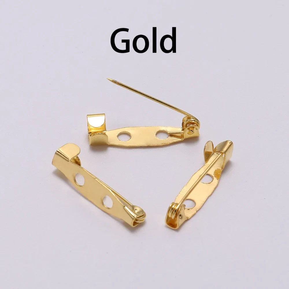 50pcs 15/20/25/30/35/40mm Brooch Clip Base Pins Brooch Pin Base Brooch Settings Blank Base For DIY Jewelry Making Supplies