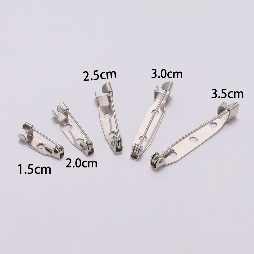 50pcs 15/20/25/30/35/40mm Brooch Clip Base Pins Brooch Pin Base Brooch Settings Blank Base For DIY Jewelry Making Supplies