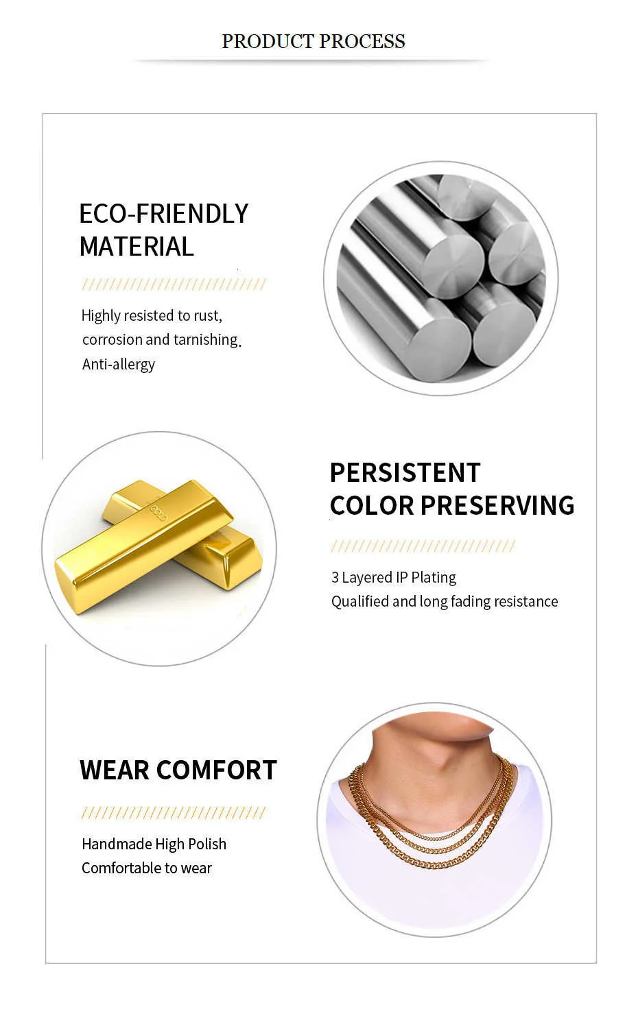 Vnox Cuban Chain Necklace for Men Women,Basic Punk Stainless Steel Curb Link Chain Chokers,Vintage Gold Color Solid Metal Collar