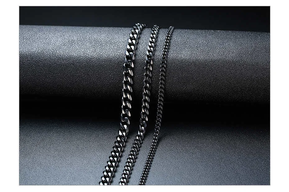 Vnox Cuban Chain Necklace for Men Women,Basic Punk Stainless Steel Curb Link Chain Chokers,Vintage Gold Color Solid Metal Collar