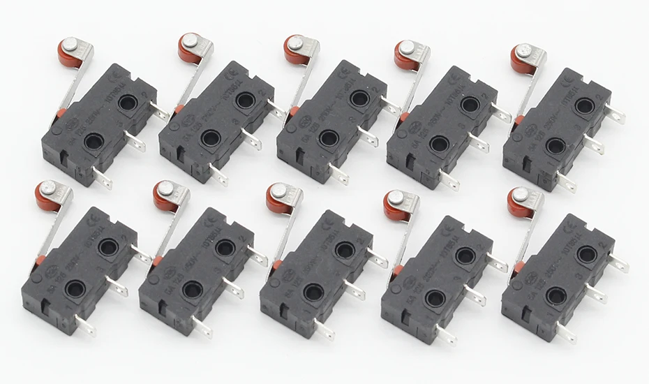 10 Pcs Mini Micro Limit Switch Roller Lever Arm SPDT Snap Action LOT