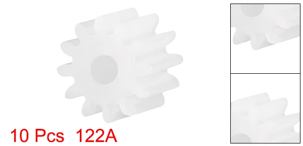 Uxcell 10Pcs 8/10/12/16 Teeth 082/102/122/162A 2mm Hole Diameter Plastic Shaft Gear Toy Accessories for DIY Car Robot Motor