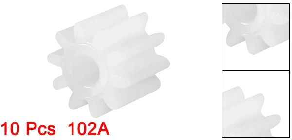 Uxcell 10Pcs 8/10/12/16 Teeth 082/102/122/162A 2mm Hole Diameter Plastic Shaft Gear Toy Accessories for DIY Car Robot Motor