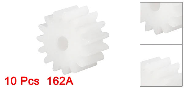 Uxcell 10Pcs 8/10/12/16 Teeth 082/102/122/162A 2mm Hole Diameter Plastic Shaft Gear Toy Accessories for DIY Car Robot Motor