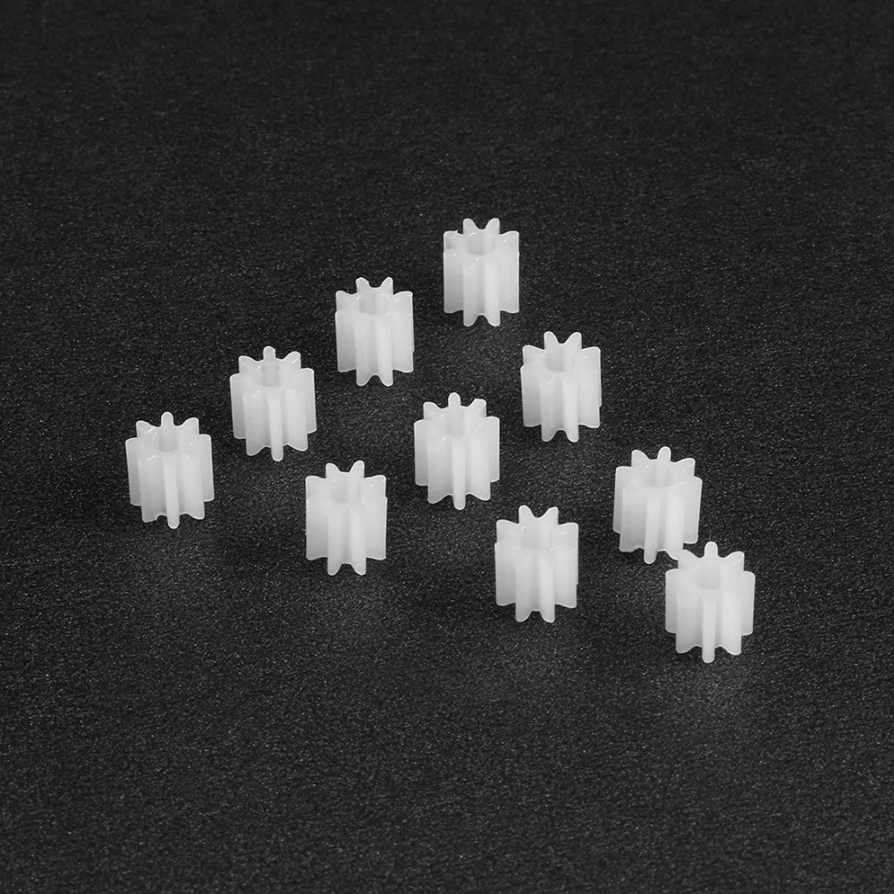 Uxcell 10Pcs 8/10/12/16 Teeth 082/102/122/162A 2mm Hole Diameter Plastic Shaft Gear Toy Accessories for DIY Car Robot Motor