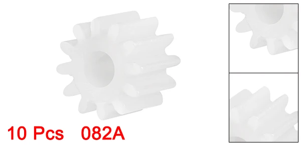 Uxcell 10Pcs 8/10/12/16 Teeth 082/102/122/162A 2mm Hole Diameter Plastic Shaft Gear Toy Accessories for DIY Car Robot Motor