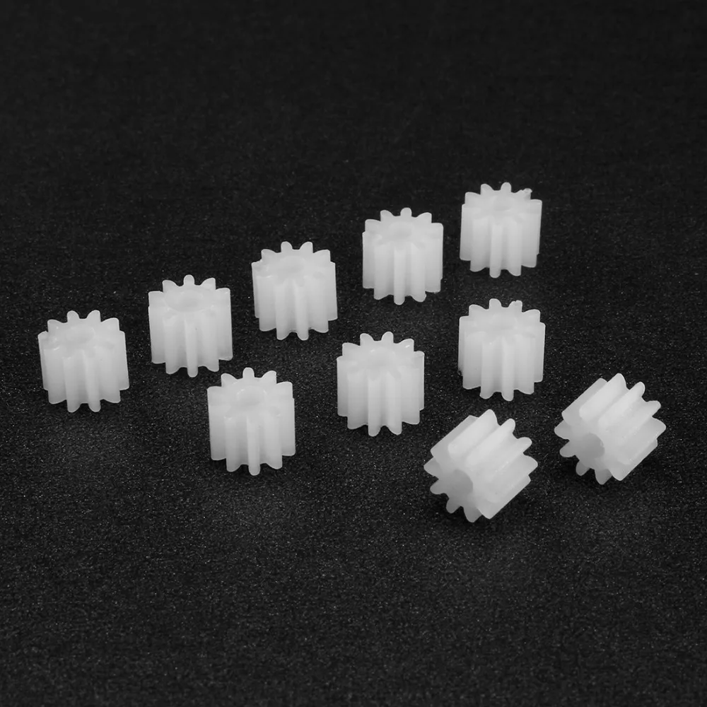 Uxcell 10Pcs 8/10/12/16 Teeth 082/102/122/162A 2mm Hole Diameter Plastic Shaft Gear Toy Accessories for DIY Car Robot Motor