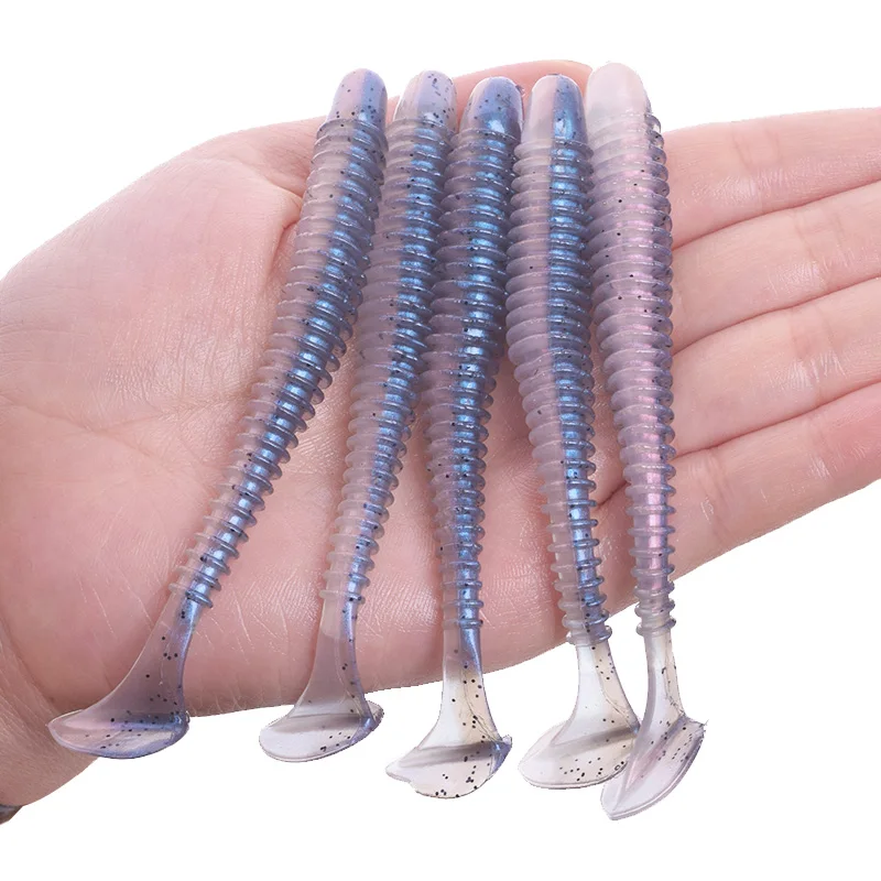 WDAIREN Pesca Jig Wobblers Worm Soft Lures 5cm 7cm 9cm Double Color Artificial Silicone Bait Bass Isca Swimbaits Fishing Tackle