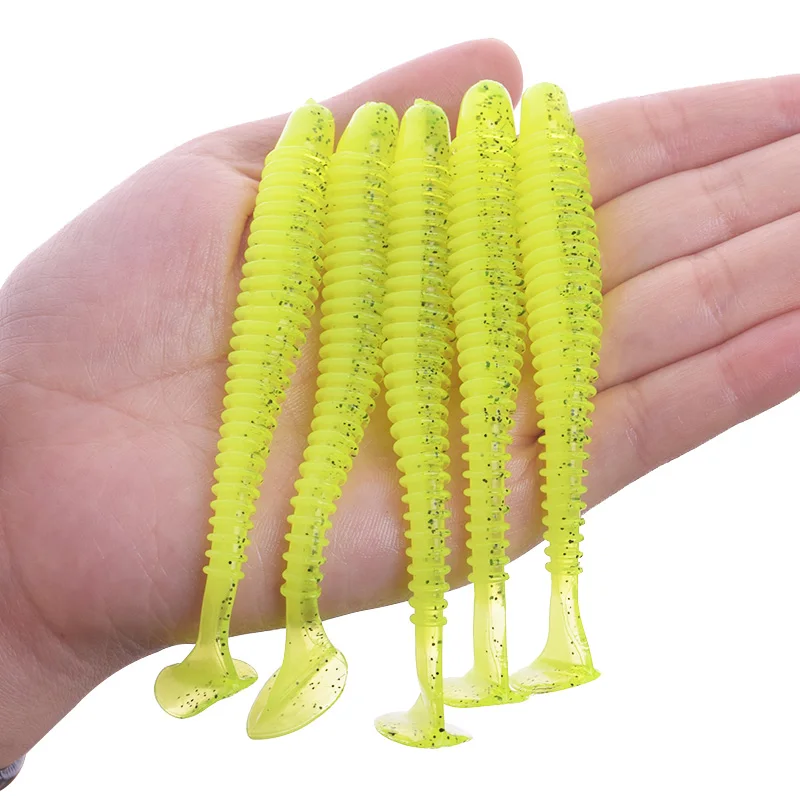 WDAIREN Pesca Jig Wobblers Worm Soft Lures 5cm 7cm 9cm Double Color Artificial Silicone Bait Bass Isca Swimbaits Fishing Tackle