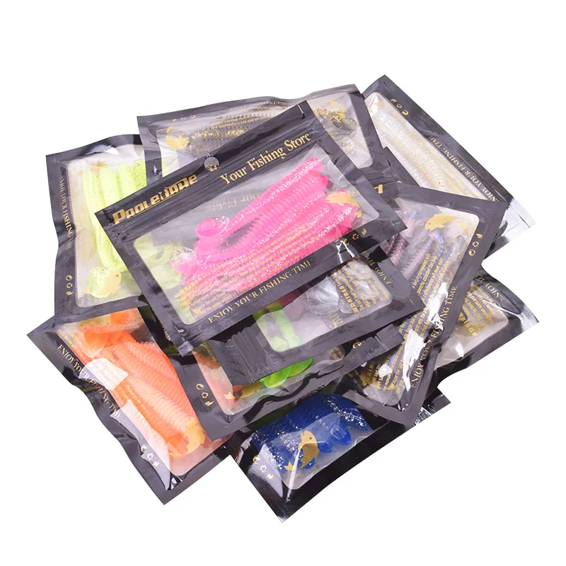 WDAIREN Pesca Jig Wobblers Worm Soft Lures 5cm 7cm 9cm Double Color Artificial Silicone Bait Bass Isca Swimbaits Fishing Tackle