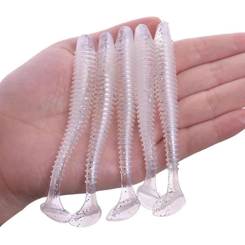 WDAIREN Pesca Jig Wobblers Worm Soft Lures 5cm 7cm 9cm Double Color Artificial Silicone Bait Bass Isca Swimbaits Fishing Tackle